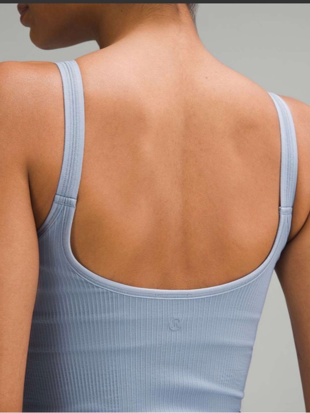 Lululemon Ebb to Street Scoop Neck Cropped Tank Top, size 8, Blue Willow - Picture 6 of 7